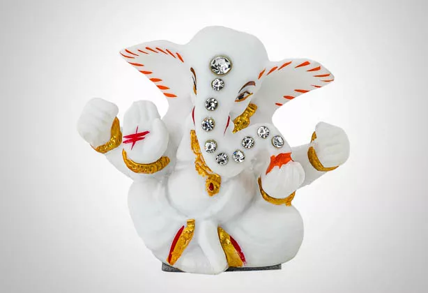 Decorative Idols & Frames - Ceramic Ganesh Idol with Resin Coating