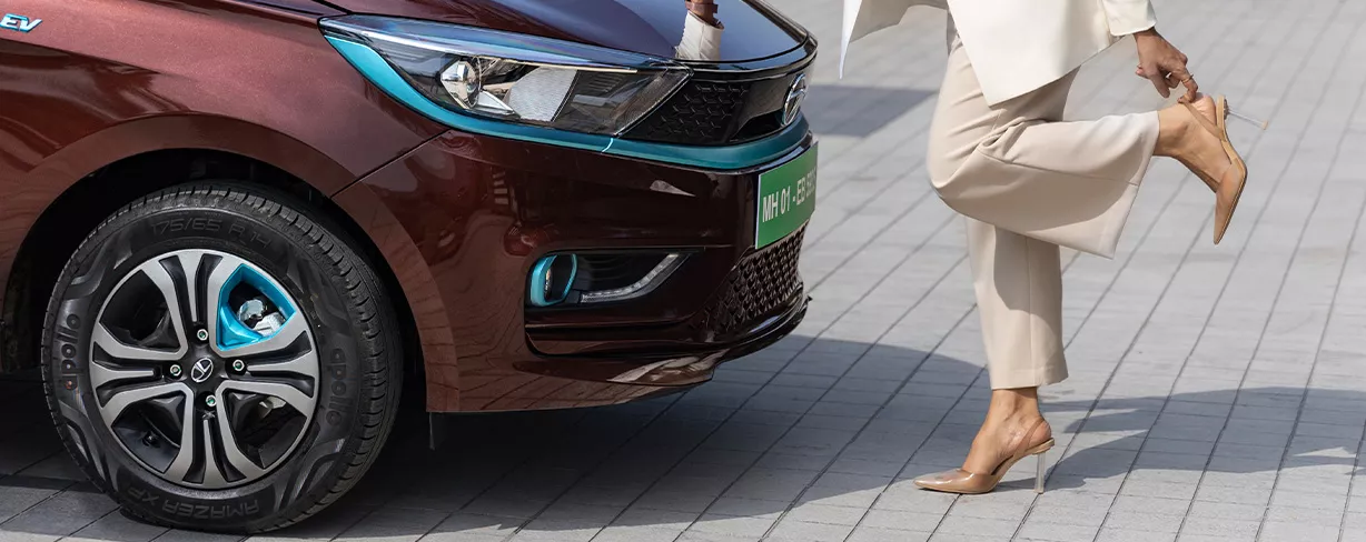 Tata.ev Red Colour Car