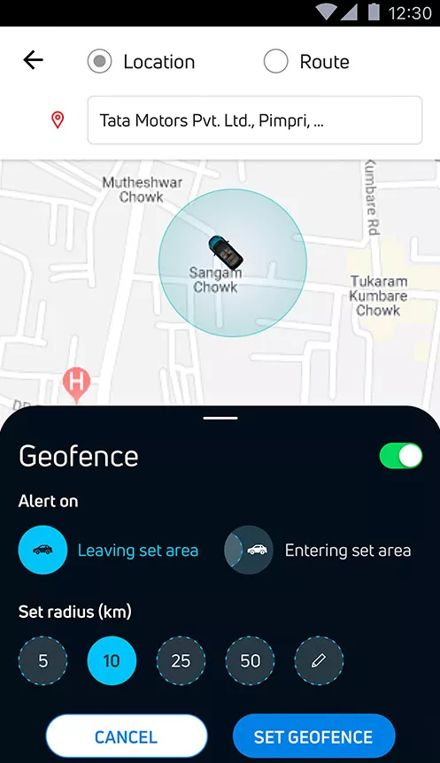Remote Geofencing & car location tracking