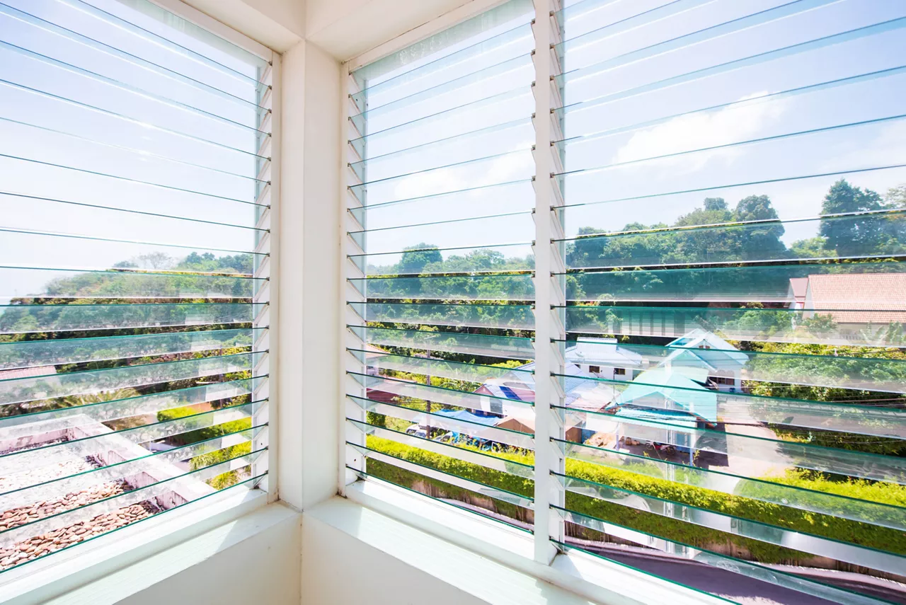 Windows glass louver in home, decoration