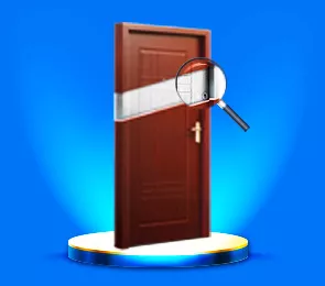 door with plant