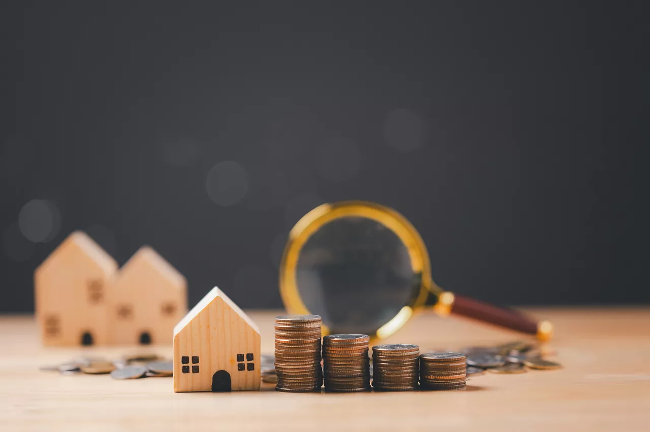 Housing finance merged business acumen with investment savvy, where securing a mortgage loan for a property transforms money and coin into a solid home investment concept.