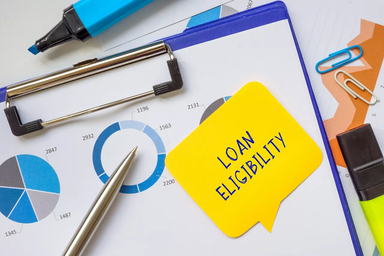 Business concept about loan Eligibility with inscription on the page. 