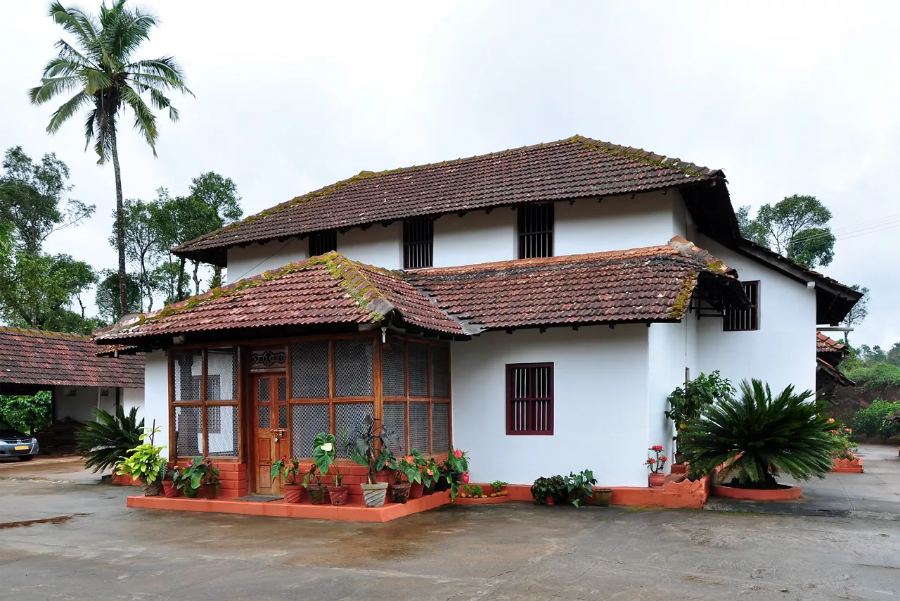 Traditional Kerala style house in India.