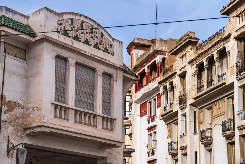 Beautiful old Art Deco houses in the Ville Nouvelle of Casablanca, Morocco