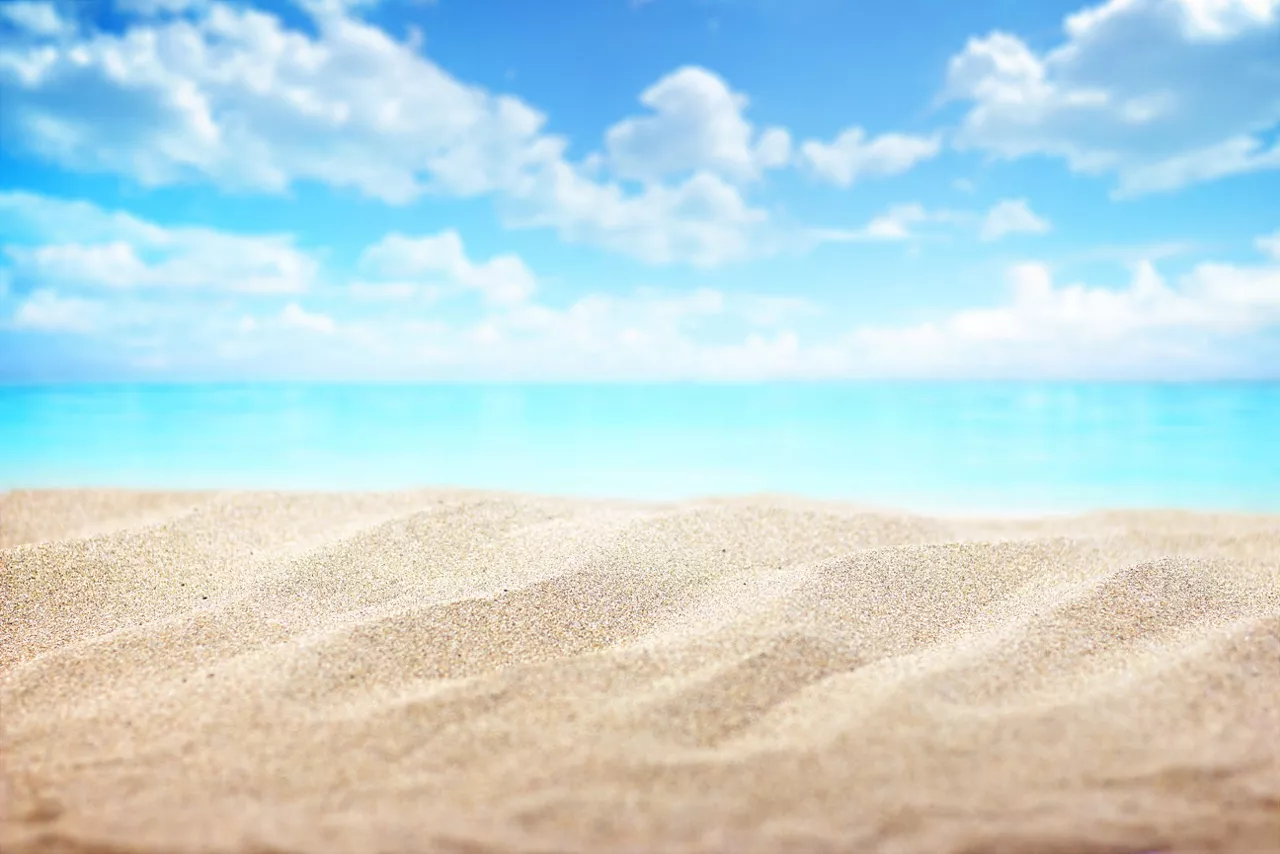 Empty sea and beach background with copy space