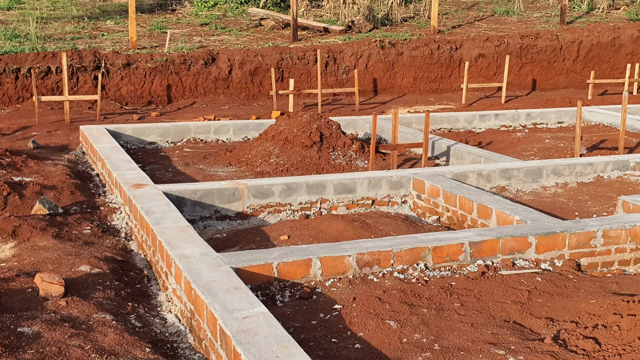 Construction site Paraguay foundations house new construction