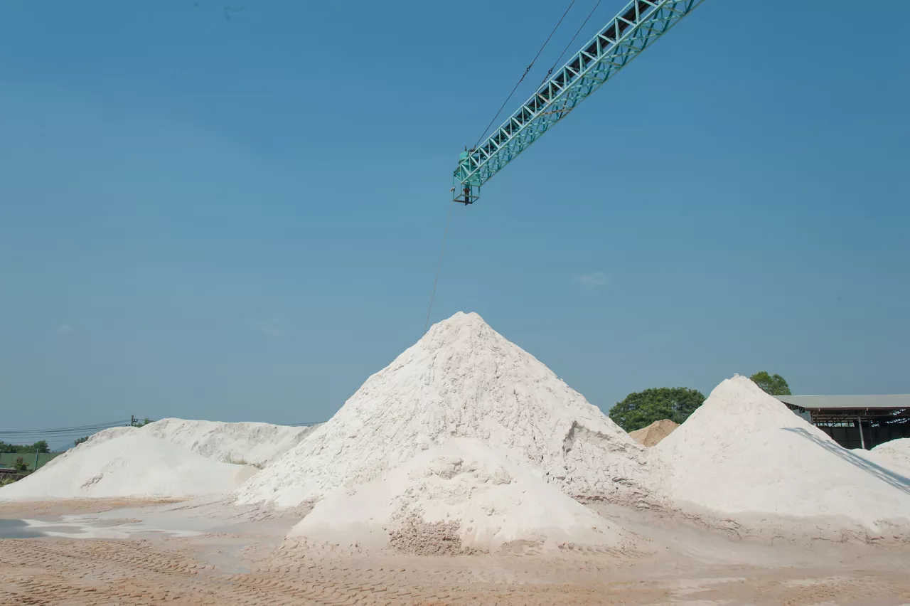 Washed Silica sand before delivery