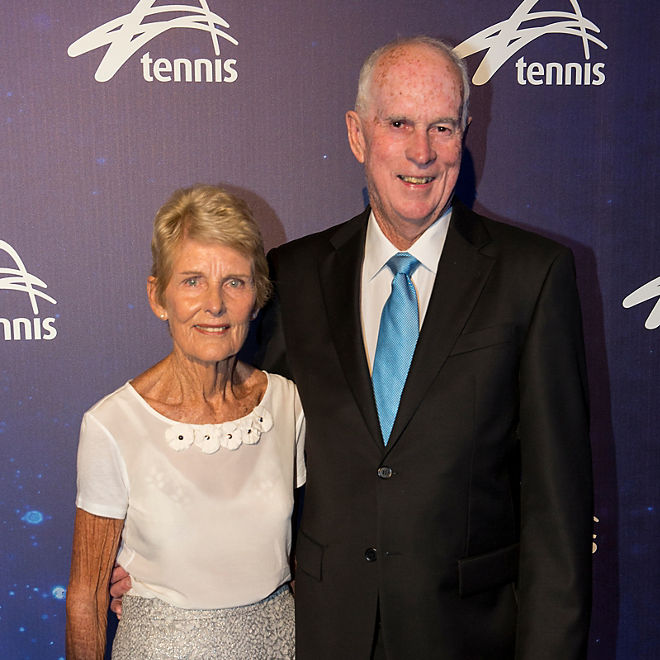 Bill Bowrey attends a Tennis Australia event