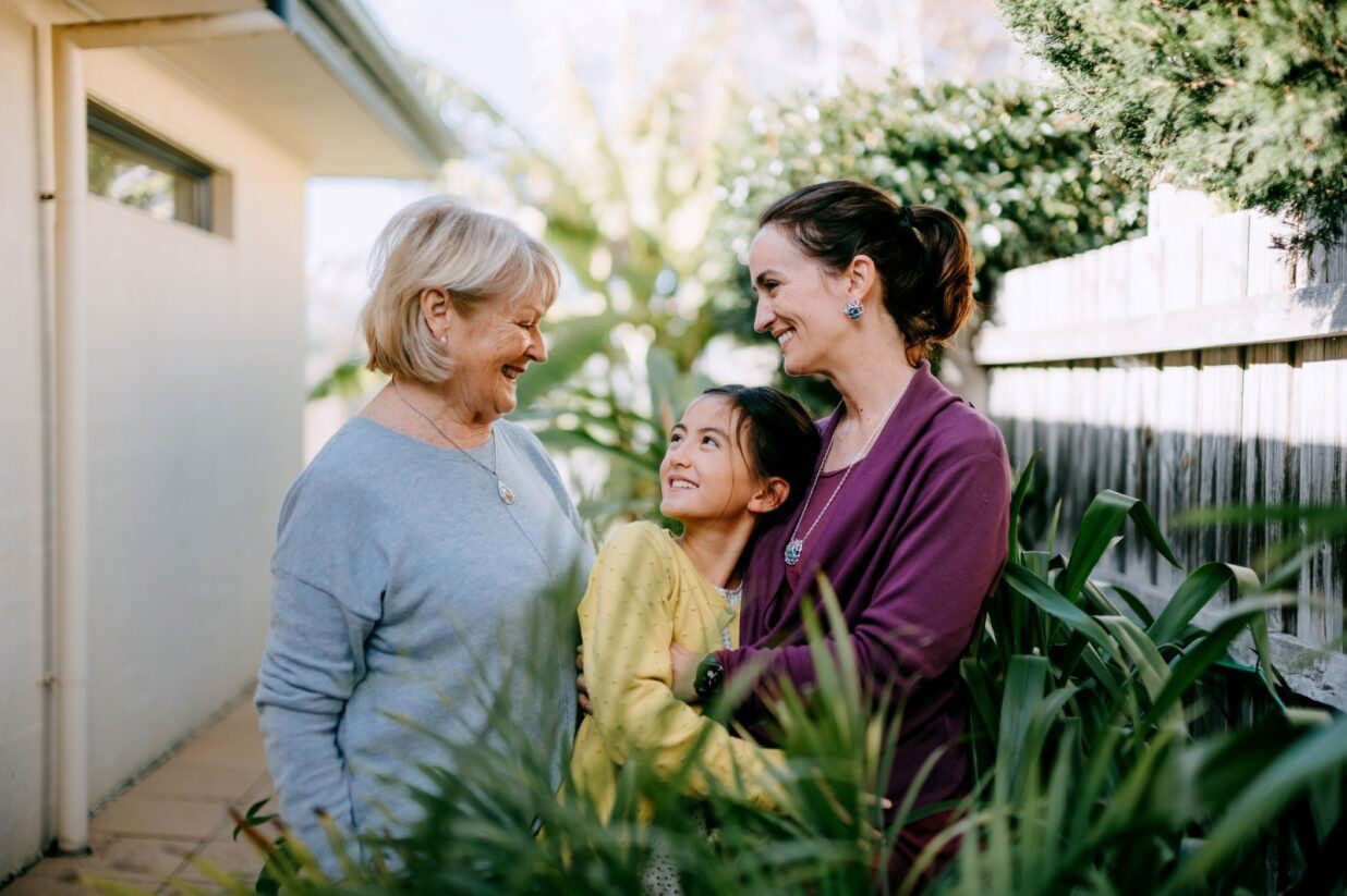 Three generations of women