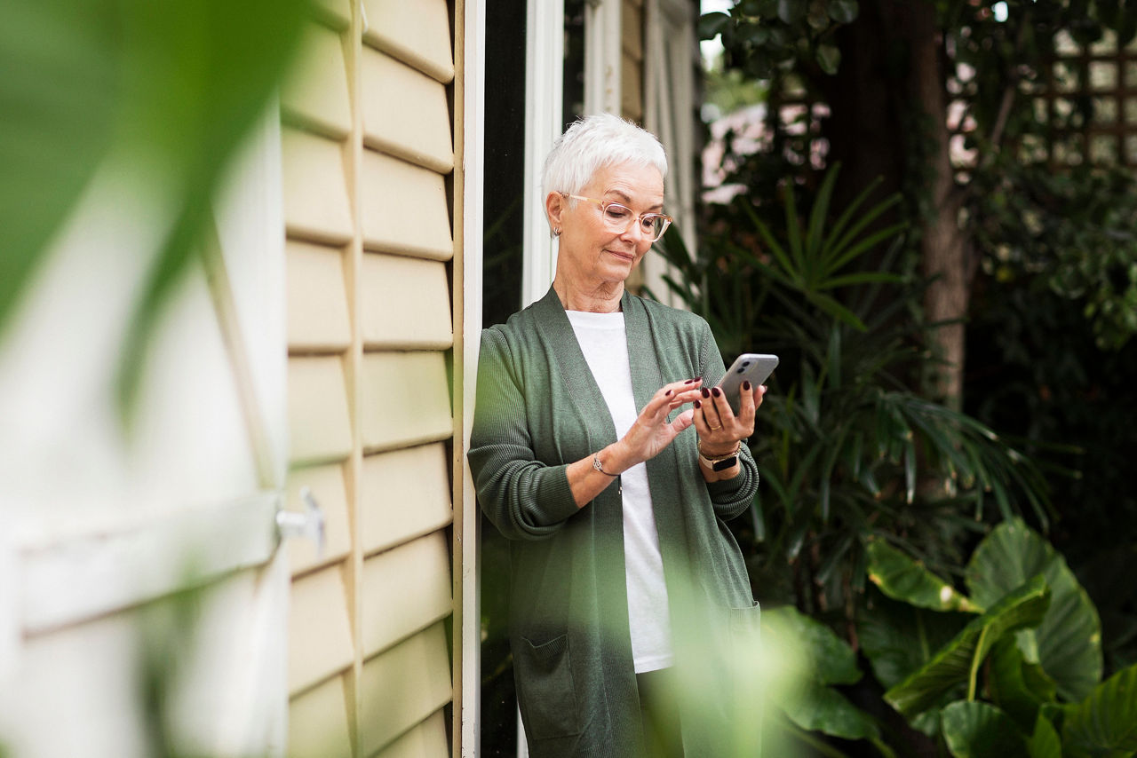 Senior woman looking at mobile phone