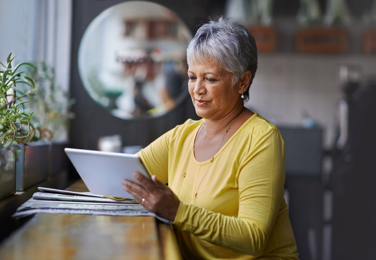 Woman on a tablet