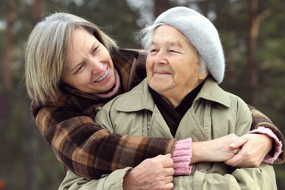 Older woman with daughter