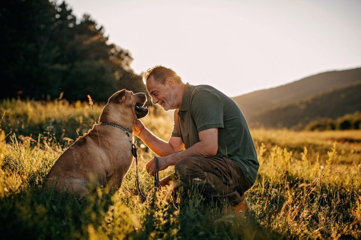 Man with a dog