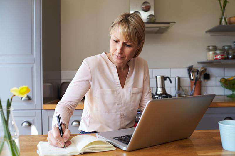 woman working on laptop