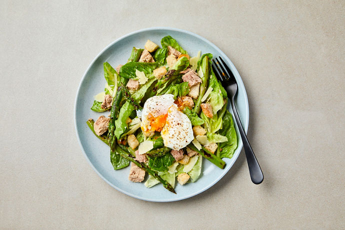 Asparagus & Tuna Caesar Salad