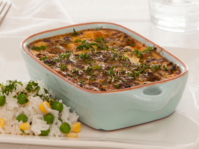 Beef Mince Bobotie with Vege Rice