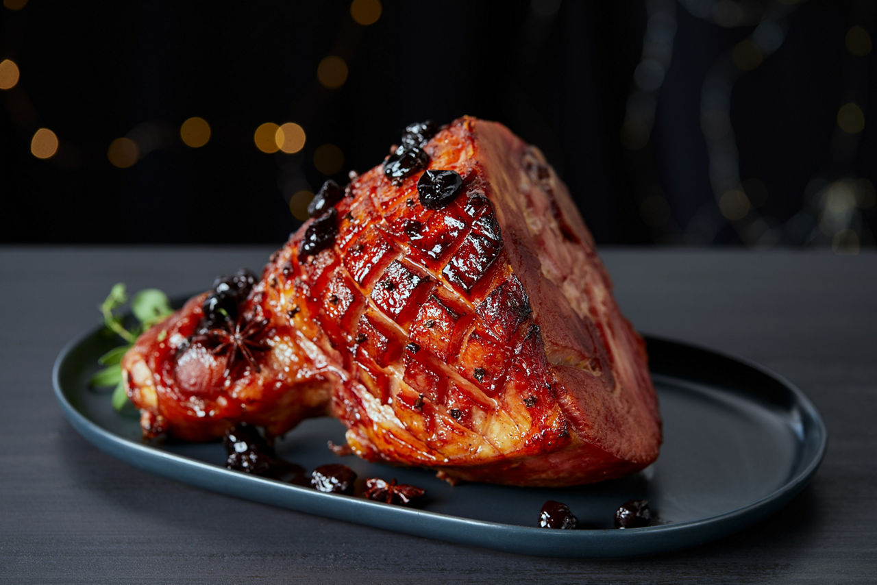 Cherry & Spice Glazed Ham