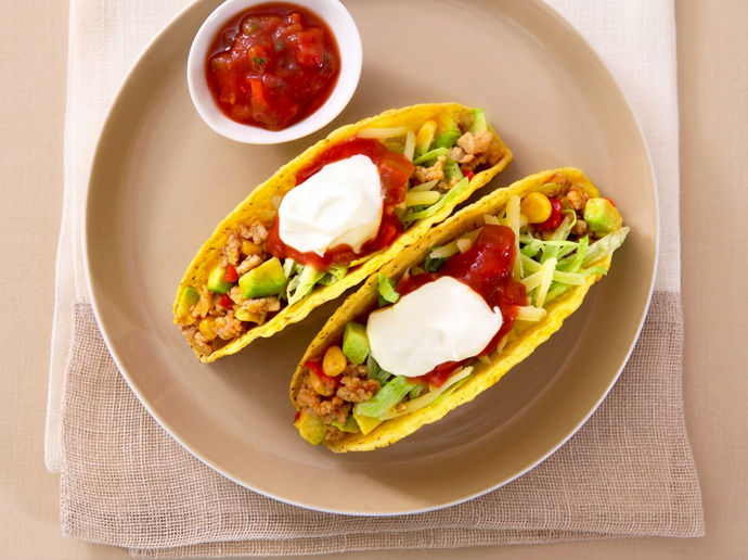 Chicken, Corn & Avocado Tacos