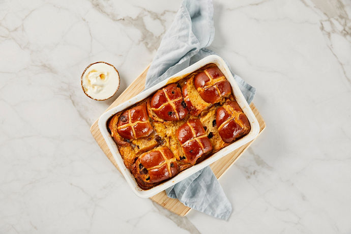 Easter Hot Cross Buns Pudding