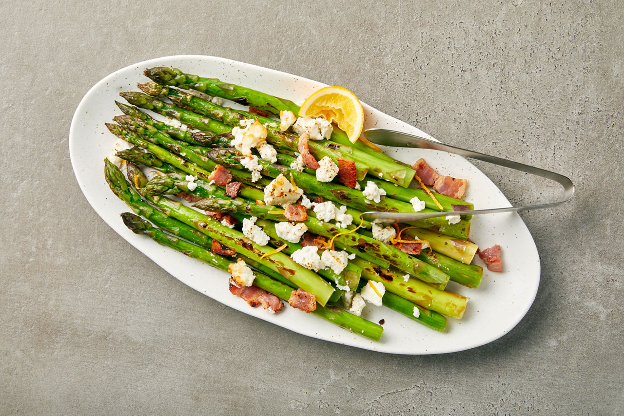 Feta, Crispy Bacon & Roasted Asparagus