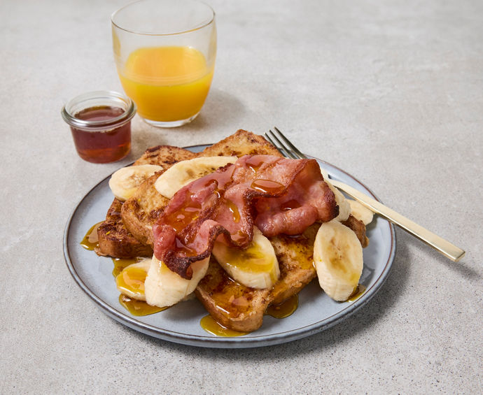 French Toast with Crispy Bacon & Bananas