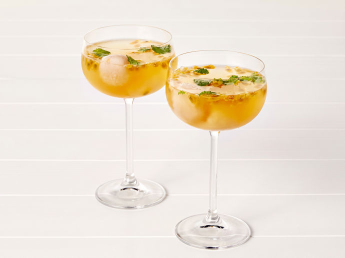 Lychee, Mint & Champagne Cocktail