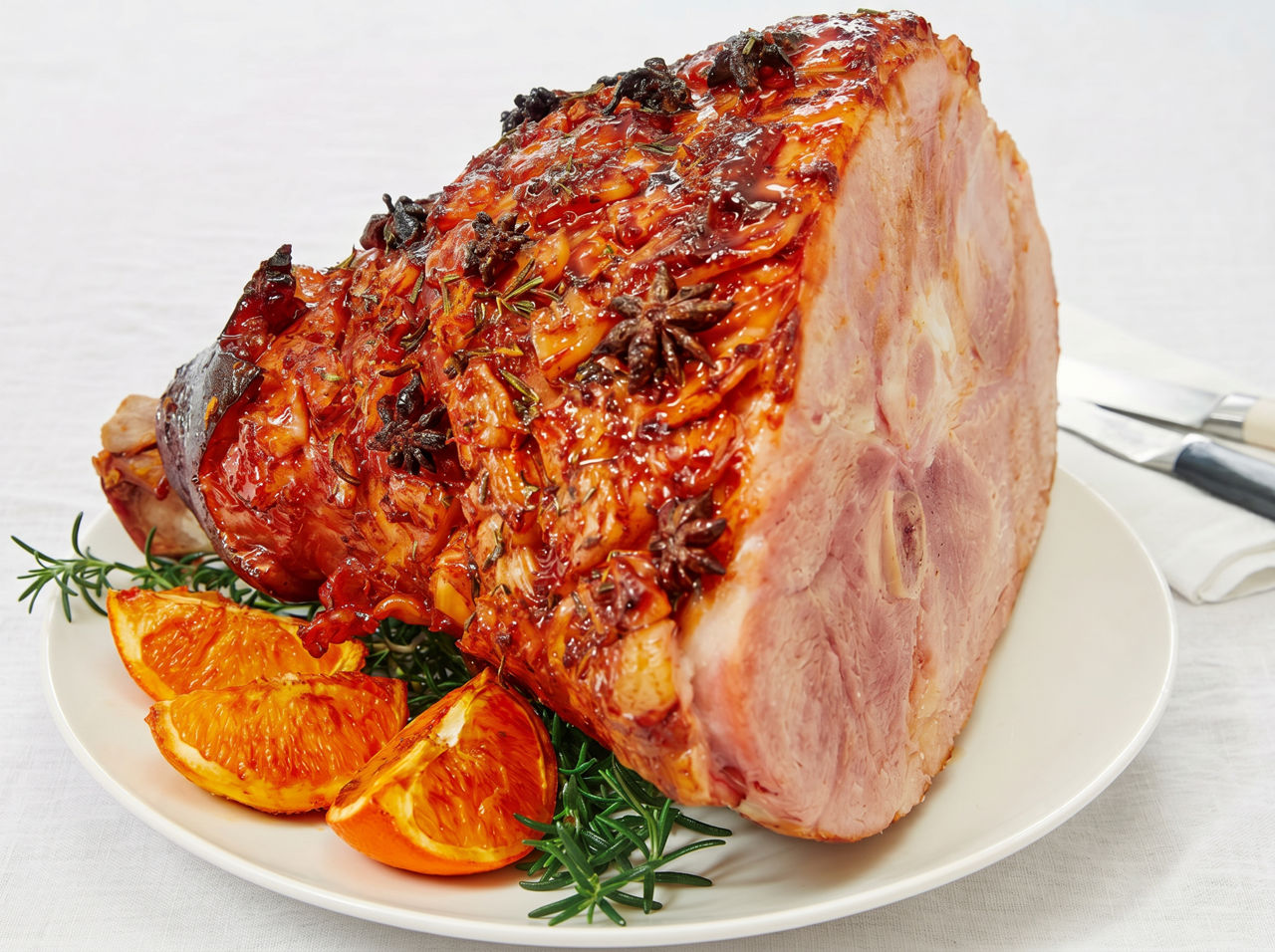 Orange Hoisin Glazed Ham