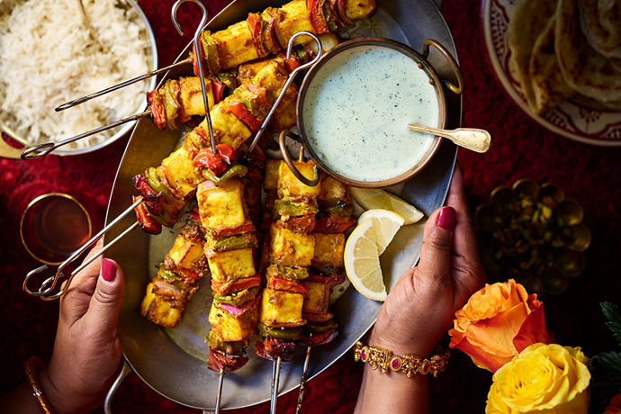 Paneer Tikka with Mint Chutney