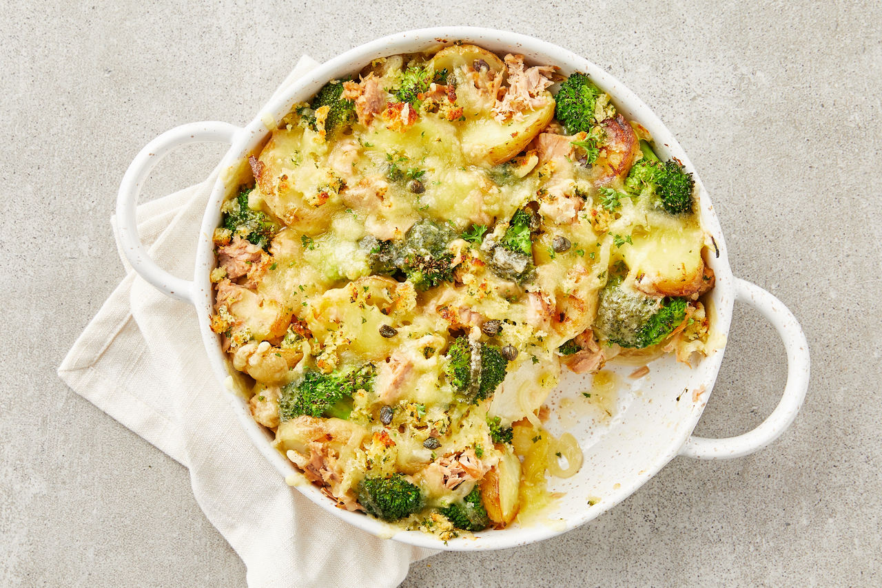 Potato, Broccoli and Tuna Bake