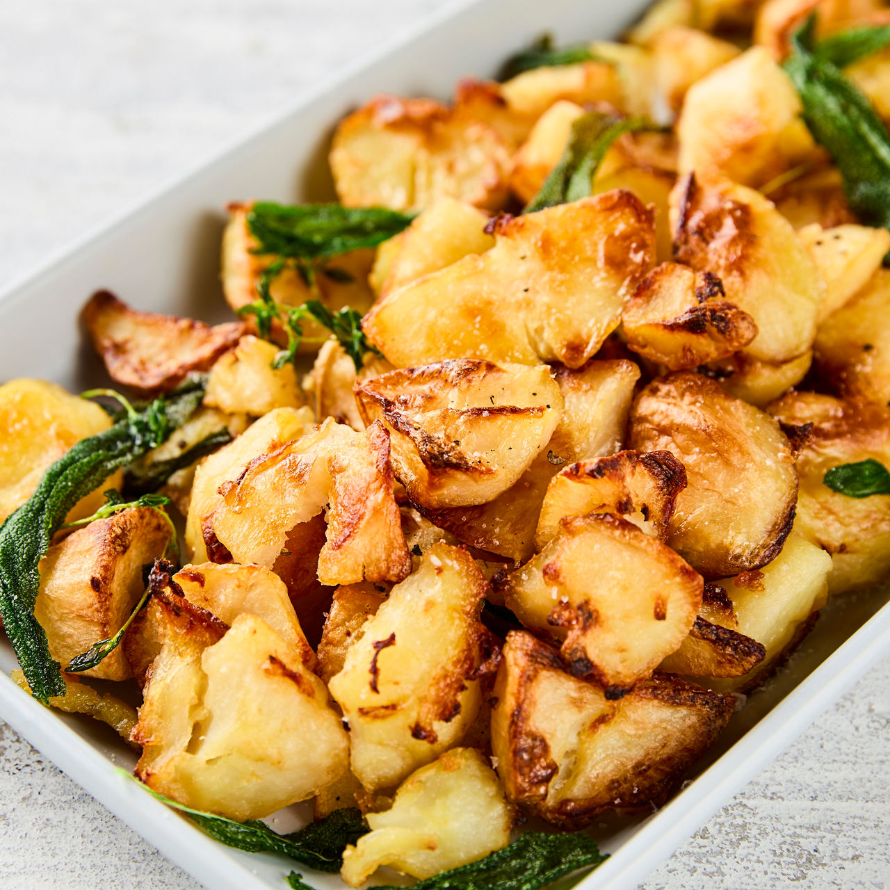Roasted Potatoes with Crispy Herbs
