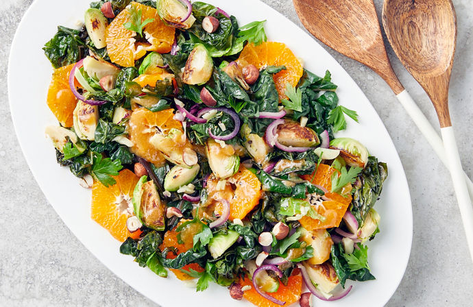 Silverbeet, Brussels Sprouts and Mandarin Salad