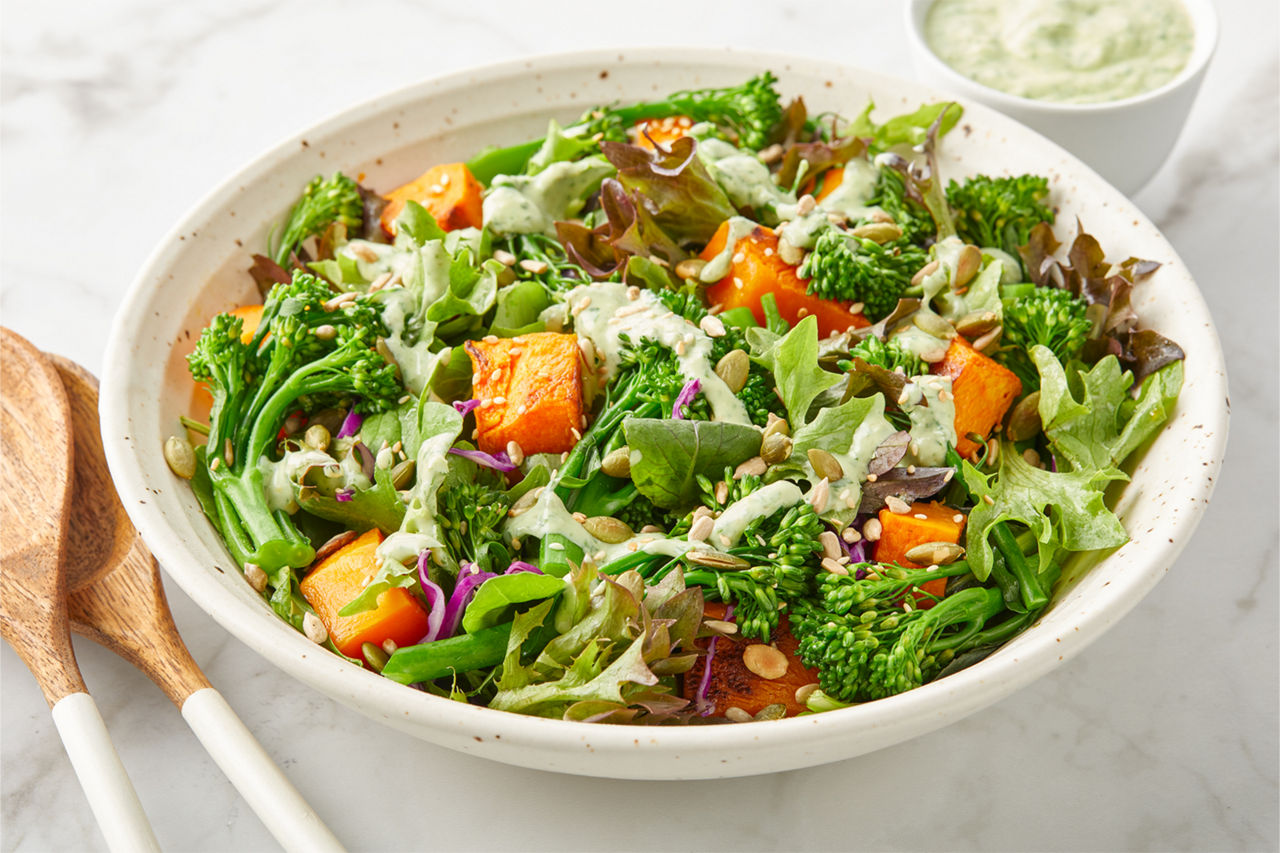 Wintery Green Salad with Green Goddess Dressing